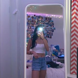 Light wash jean shorts (mid rise)